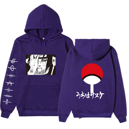 Naruto sweatshirt men's and women's casual hoodie Uchiha Sasuke printed sweatshirt top jacket