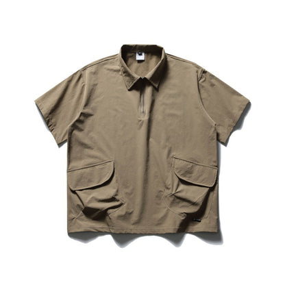 Polo shirt men's loose collar short sleeved shirt