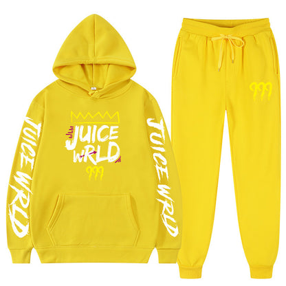 New rapper hoodie set, loose fitting men's and women's hooded hoodie+sweatpants