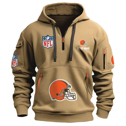 Casual European and American Pocket Zipper Pullover Series Printed Outerwear Hoodie New Style