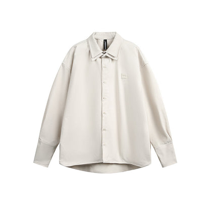 Loose heavy industry fake two long sleeved shirts