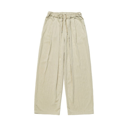 Solid color embroidery quick drying loose straight leg wide leg pants for men