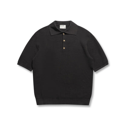 Solid color simple breathable short sleeved polo shirt