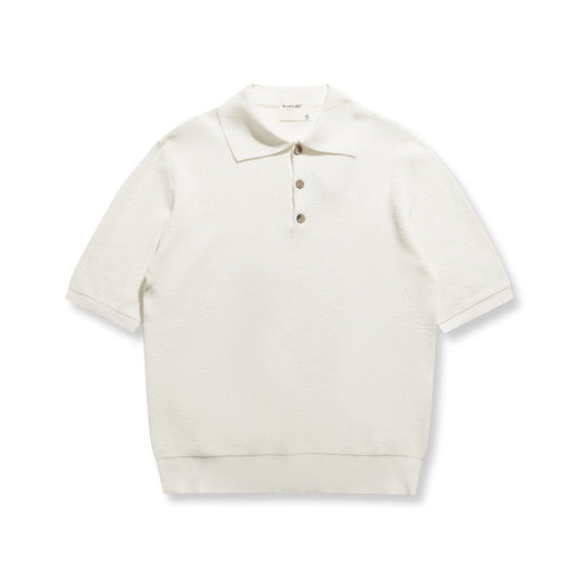 Solid color simple breathable short sleeved polo shirt