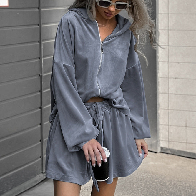 European and American fashionable commuting hoodie set