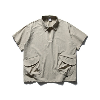 Polo shirt men's loose collar short sleeved shirt