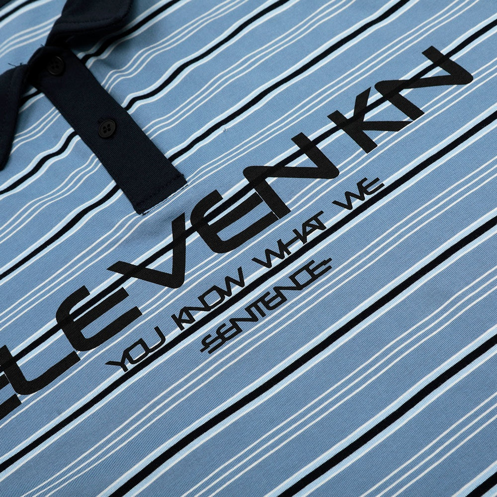 Retro Stripe Short Sleeve Polo Shirt Loose Top Men's Summer INS Street Trend Color Block Flip Collar T-Shirt Casual