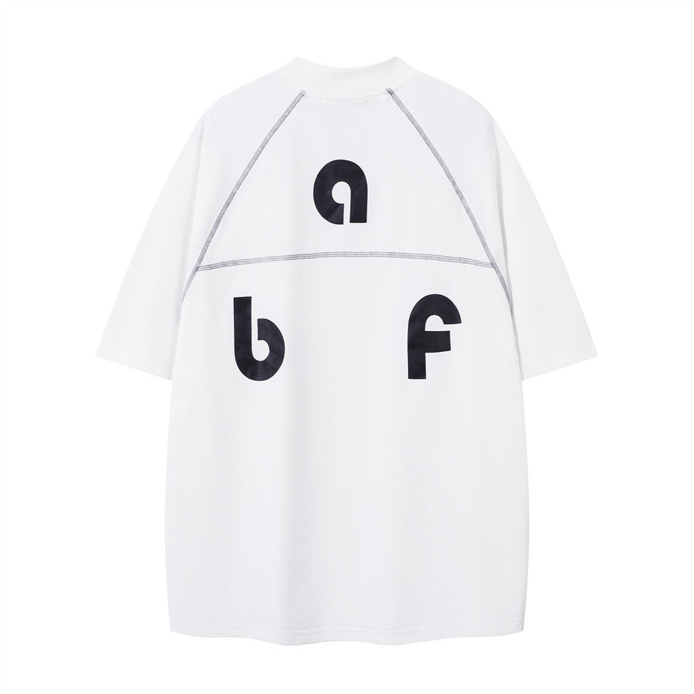 Cooling Sunscreen Antibacterial Sports Leisure Short Sleeve T-Shirt Men's Summer Top with Stitched Design and Letter Print