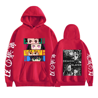 Ghost Annihilation Blade Apricot Shoulang Plus Velvet Large Couple Hoodie with Hat Sweater