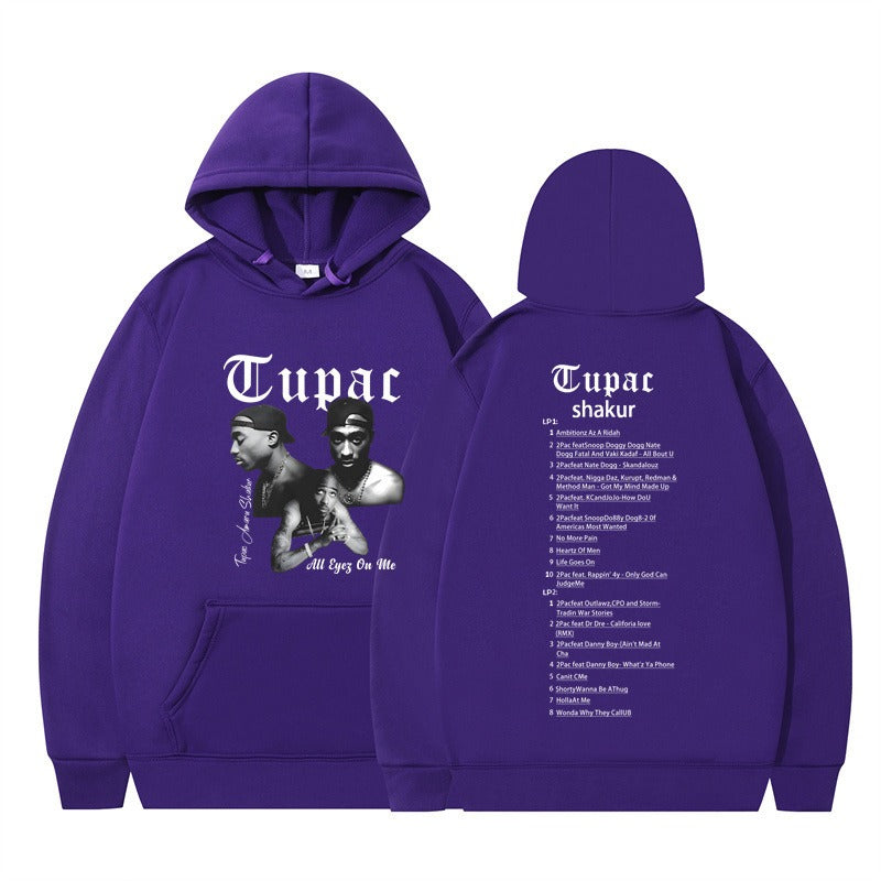 Rap singer Tupac 2pac hip-hop hoodie men's fashion hoodie sweatshirt