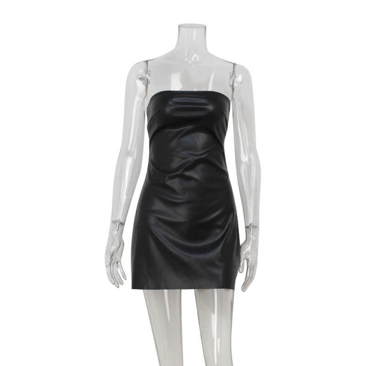 Sexy strapless waist cinching slimming versatile short dress