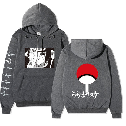 Naruto sweatshirt men's and women's casual hoodie Uchiha Sasuke printed sweatshirt top jacket
