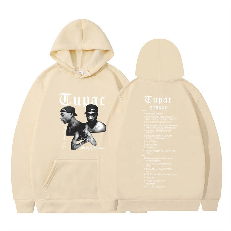 Rap singer Tupac 2pac hip-hop hoodie men's fashion hoodie sweatshirt