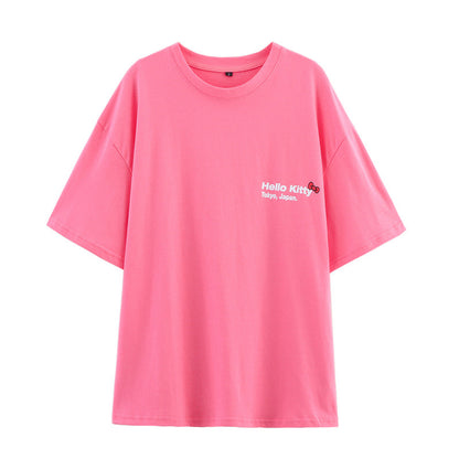 Summer Style Women's Fashion Casual Versatile Round Neck Short Sleeve Printed T-Shirt