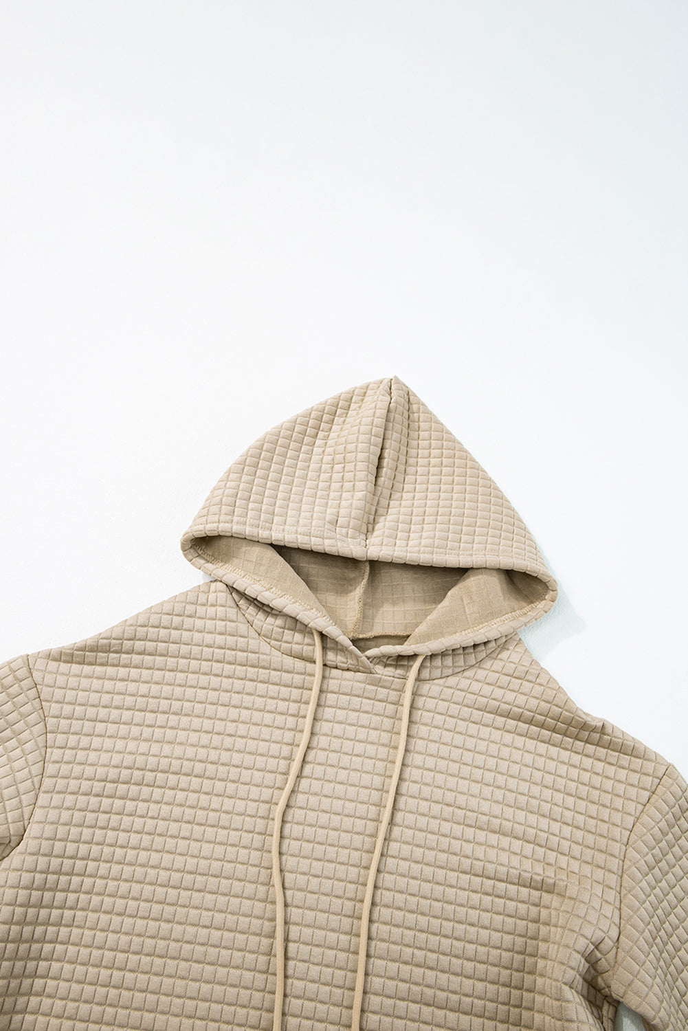 Fiery Red Quilted Kangaroo Pocket Drawstring Hoodie