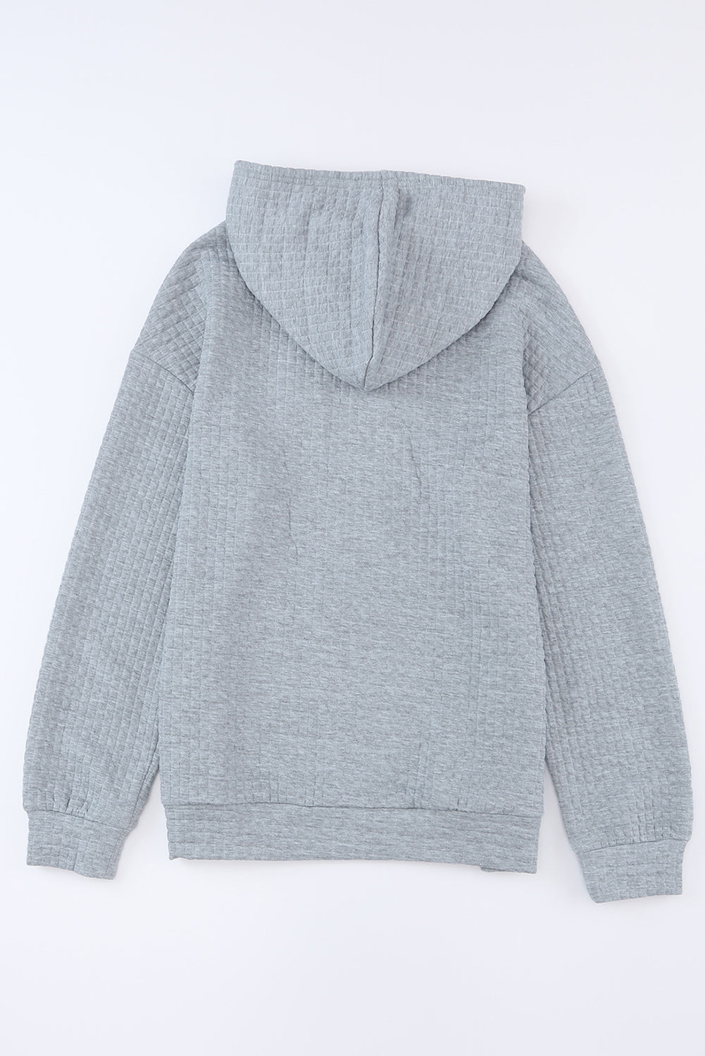 Fiery Red Quilted Kangaroo Pocket Drawstring Hoodie